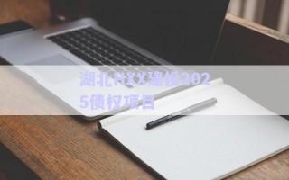 湖北HXX建投2025債權項目 湖北HXX建投2025債權項目
